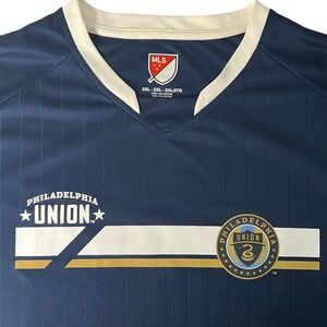 Philadelphia Union Mens 2XL Home Soccer Jersey Navy Blue V-Neck‎ MLS Football
